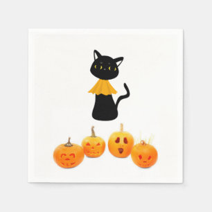 Halloween Paper Napkins, Black Cat Napkin