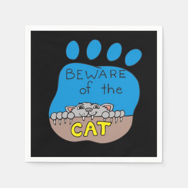 Halloween Paper Napkins, Cat Napkin (Front)