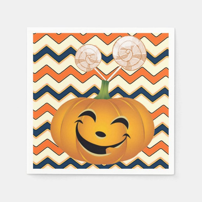 Halloween Paper Napkins, Pumpkin Napkin (Front)
