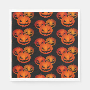 Halloween Paper Napkins-Scary Pumpkins     Napkin