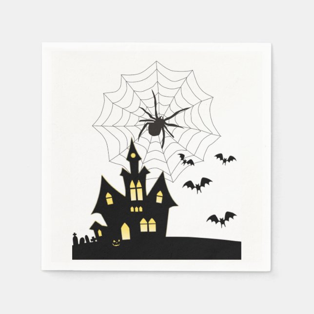 Halloween Paper Napkins, Spider Napkin (Front)