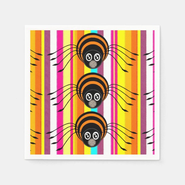 Halloween Paper Napkins, Spider Napkin (Front)