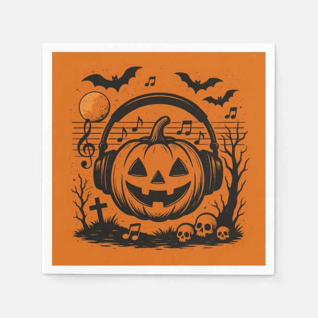 Halloween Paper Napkins with Music (Front)
