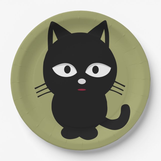 Halloween Paper Plates/Black Cat Paper Plate (Front)