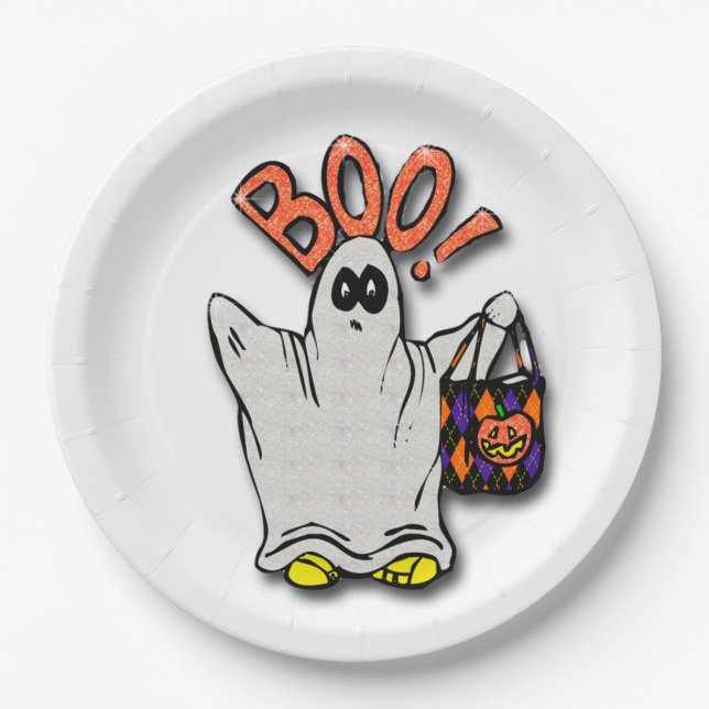 Halloween Paper Plates/Ghost Plate (Front)
