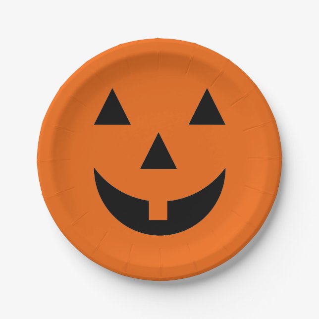 Halloween Paper Plates-Pumpkin Face Plate (Front)
