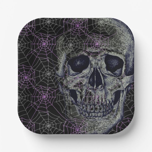 Halloween Paper Plates-Skull  Paper Plate (Front)