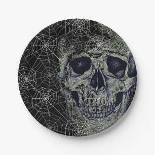 Halloween Paper Plates-Skull Paper Plate