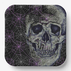 Halloween Paper Plates-Skull Paper Plates