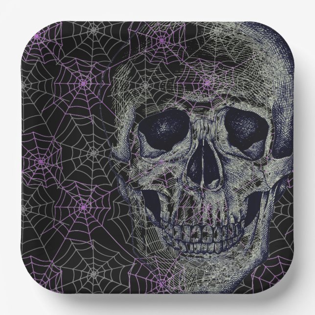 Halloween Paper Plates-Skull  Paper Plates (Front)