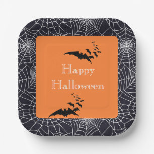 Halloween Paper Plates-Spider Webs Paper Plate