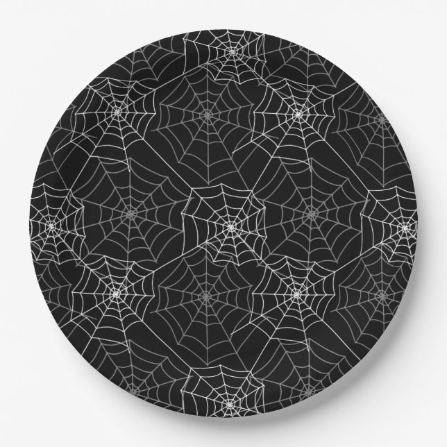 Halloween Paper Plates-Spider Webs Plate (Front)