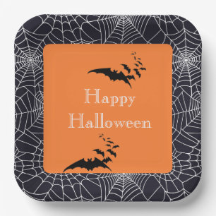 Halloween Paper Plates-Spider Webs Plate