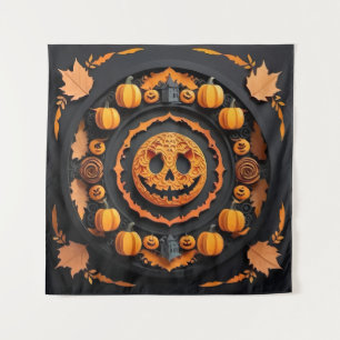 Halloween Papercuat Mandala Tapestry