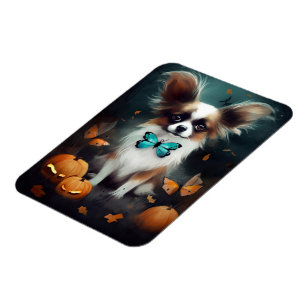 Halloween Papillon With Pumpkins Scary Magnet