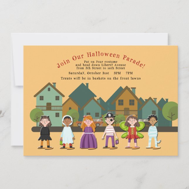 Halloween Parade - Social Distancing Invitation (Front)