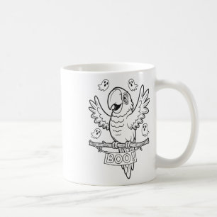 Halloween Parrot Boo For Kids To Colour And Paint  Coffee Mug