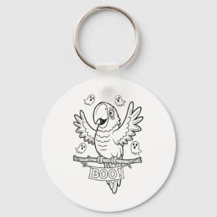 Halloween Parrot Boo For Kids To Colour And Paint Key Ring
