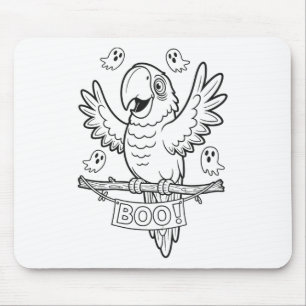 Halloween Parrot Boo For Kids To Colour And Paint Mouse Mat
