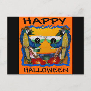HALLOWEEN PARROTS POSTCARD