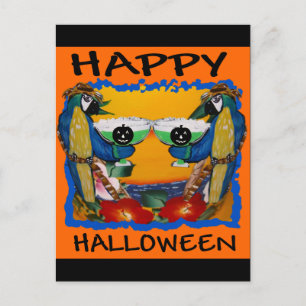 HALLOWEEN PARROTS POSTCARD