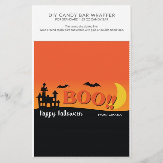 Halloween Party 1.55 oz Candy Bar Wrapper (Front)