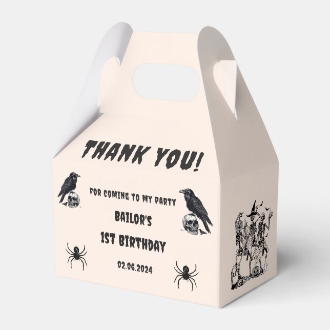 Halloween Party Adult Vintage Gothic Skull Favour Box (Front Side)