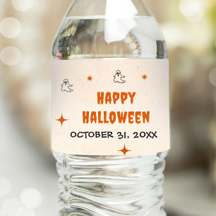 Halloween Party Adult Vintage Gothic Skull Water Bottle Label