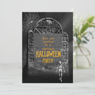 Halloween Party Ancient Tombstone  Invitation