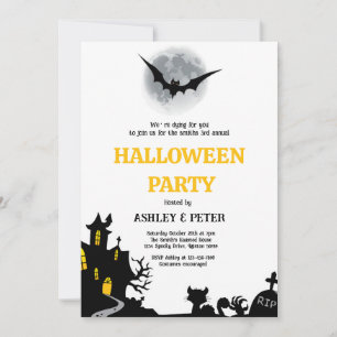 Halloween Party Annual Costume Haunted House  Invitation