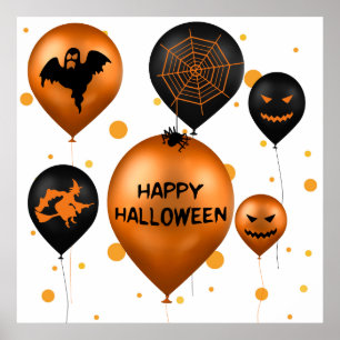 Halloween Party Balloons - Poster