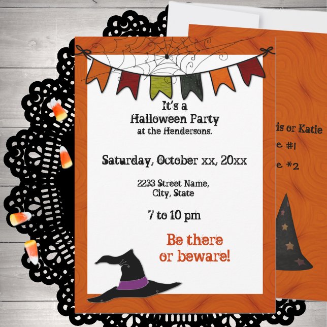 Halloween Party Banner Invitation Orange (Creator Uploaded)