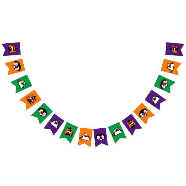 Halloween Party Banner with Witch, Ghost, and Vamp (All)