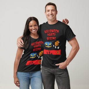 Halloween Party Begins - Fun and Spooky Invitation T-Shirt