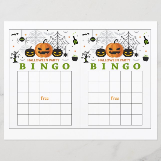 Halloween party bingo,Cute pumpkin bingo (Front)
