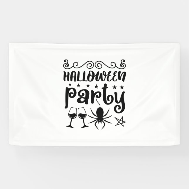 Halloween Party Birthday Banner (Horizontal)