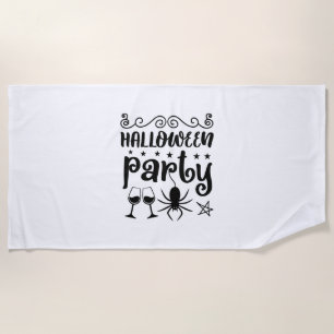 Halloween Party Birthday Beach Towel