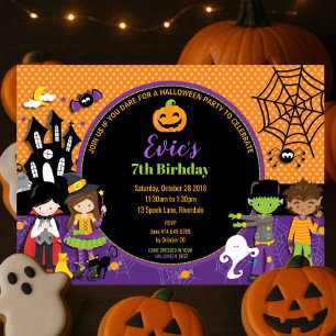 Halloween Party Birthday Invitation Personalised