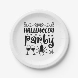 Halloween Party Birthday Paper Plate