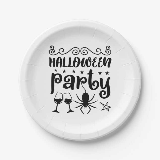 Halloween Party Birthday Paper Plate (Front)