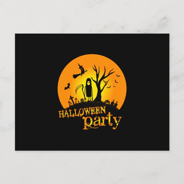 Halloween Party Birthday Postcard (Front)