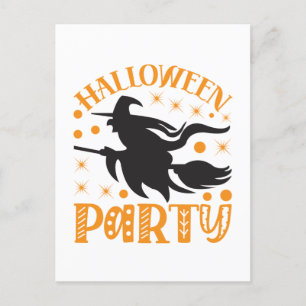Halloween Party Birthday Postcard