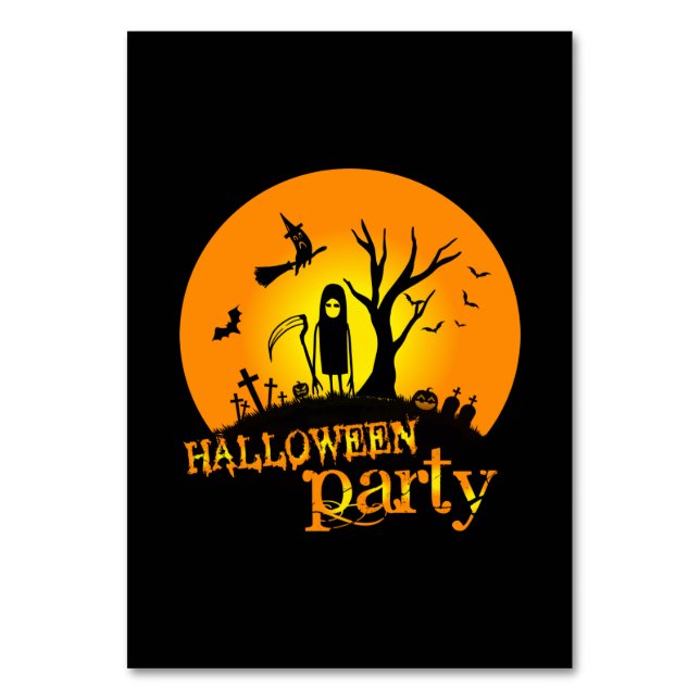 Halloween Party Birthday Table Number (Front)