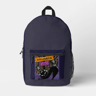 Halloween Party, Black Cat,Modern , Trendy Printed Backpack