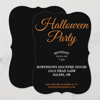 Halloween Party Black Invitation