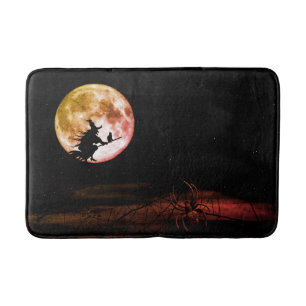 Halloween Party Black Night Full Moon Scary Bath Mat