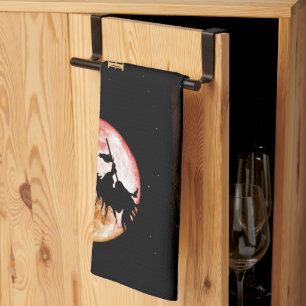 Halloween Party Black Night Full Moon Scary Tea Towel