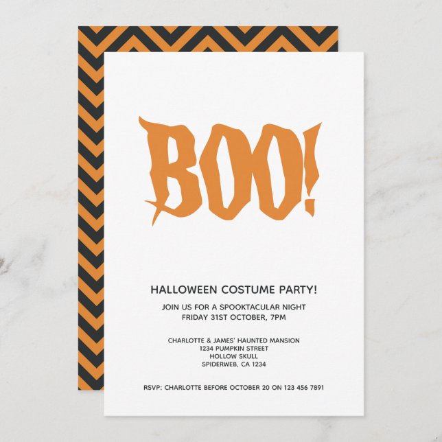 Halloween Party Boo Personalised Spooktacular Invitation (Front/Back)