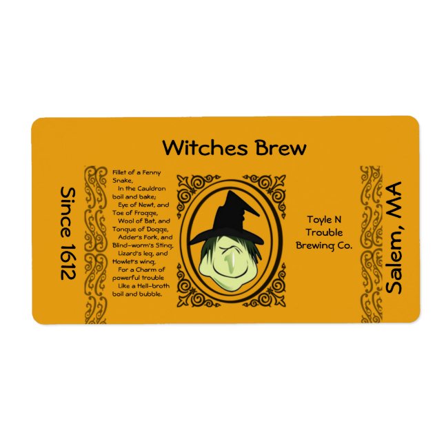 Halloween Party Bottle Labels (Front)