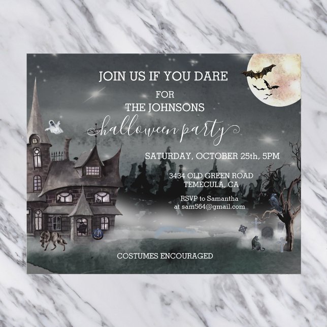 Halloween Party Budget Haunted house Watercolor (Creator Uploaded)